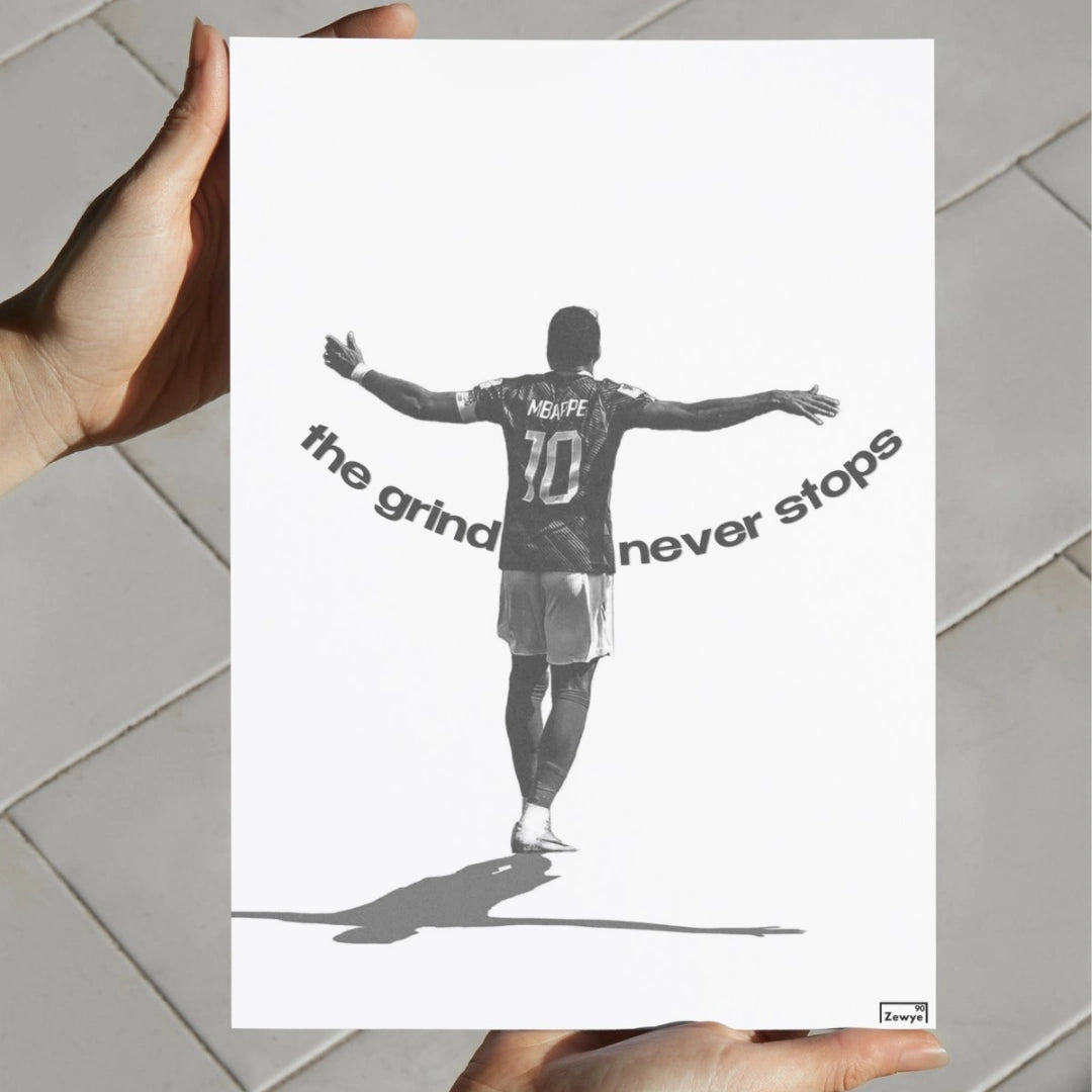Kylian Mbappé: the grind never stops.